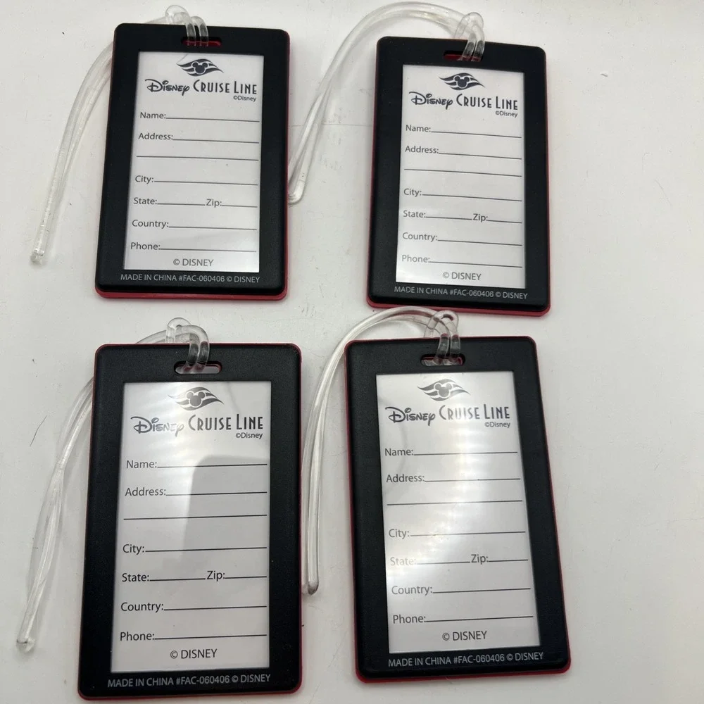 4x New Disney Cruise Line Sailing Ship Luggage Tag Lot Of 4